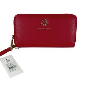 CXL by Christian‎ Lacroix Womens Brandy Pebble Double Zipper Wallet Red NWT New